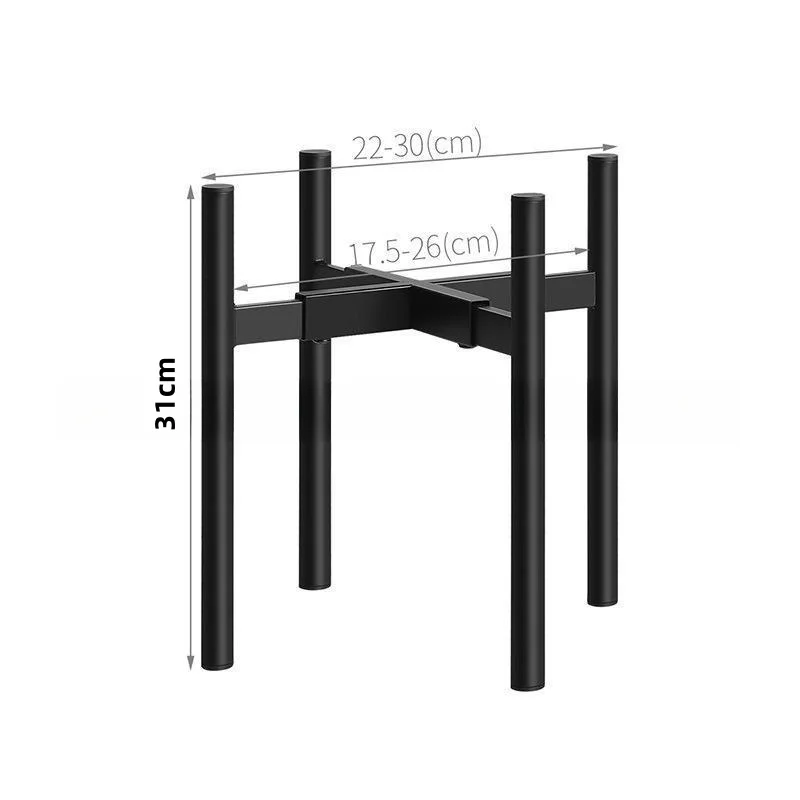 Kinno Modern Iron Art Cross Telescopic Flower Pot Stand Adjustable Metal Floor Plant Stand with Disassembly Design
