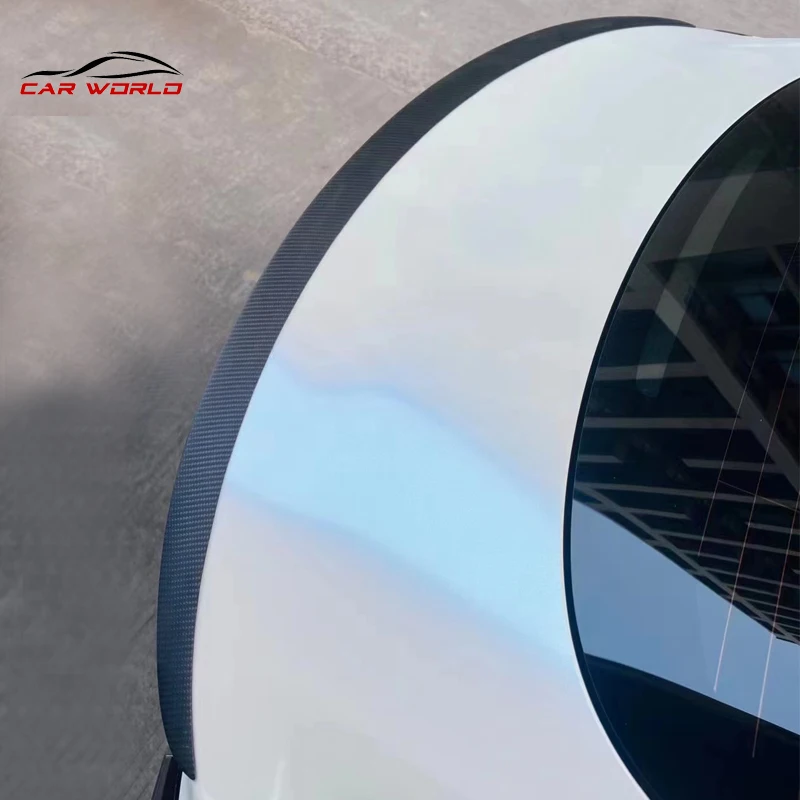 Rear Spoiler For Tesla Model 3 2020 2021 2022 Real Carbon Fiber Diffuser Decoration Fixed Tail Wing Back Trunk Auto Part