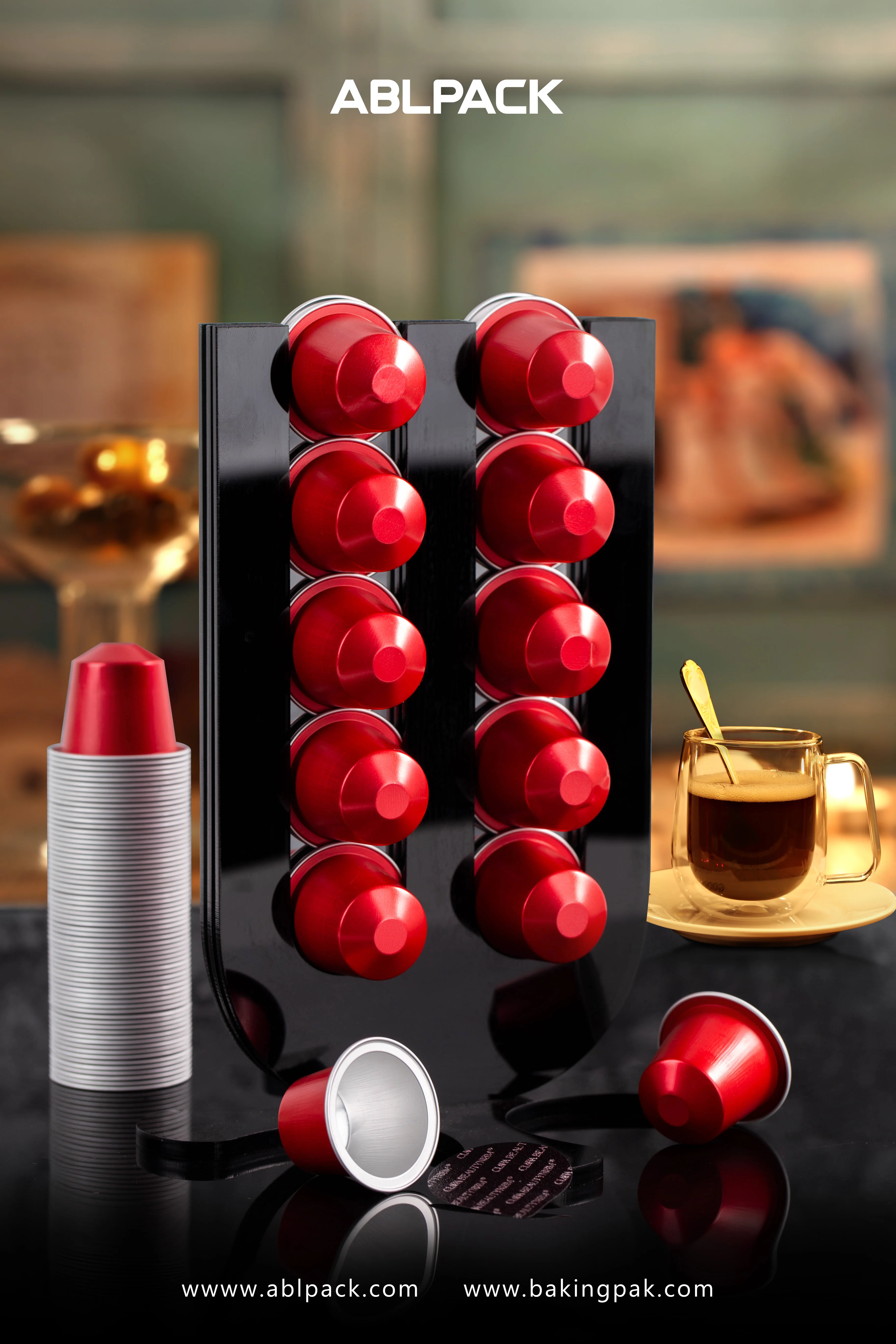 ABL PACK food grade nespresso kapseln disposable aluminum foil coffee capsule pods with alu lids
