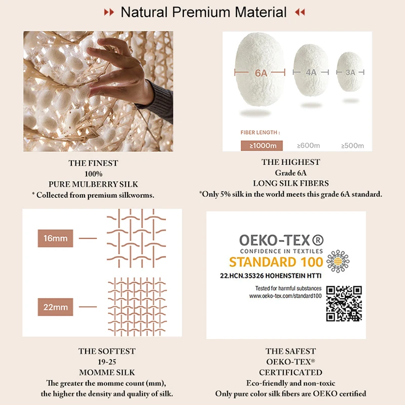 China Factory Supplier OEM Custom color or printed 100% Mulberry silk paj in stock