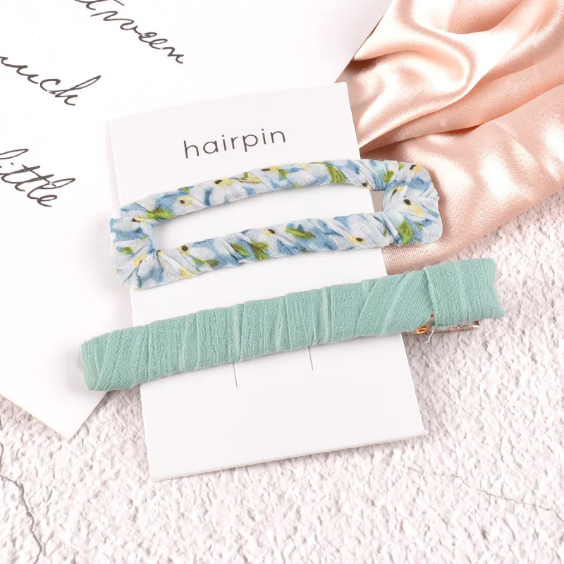 Large Tear Summer Hairpins Plush Fabric Covered Metal Snap Clips for Women Big Winter Hair Barrettes