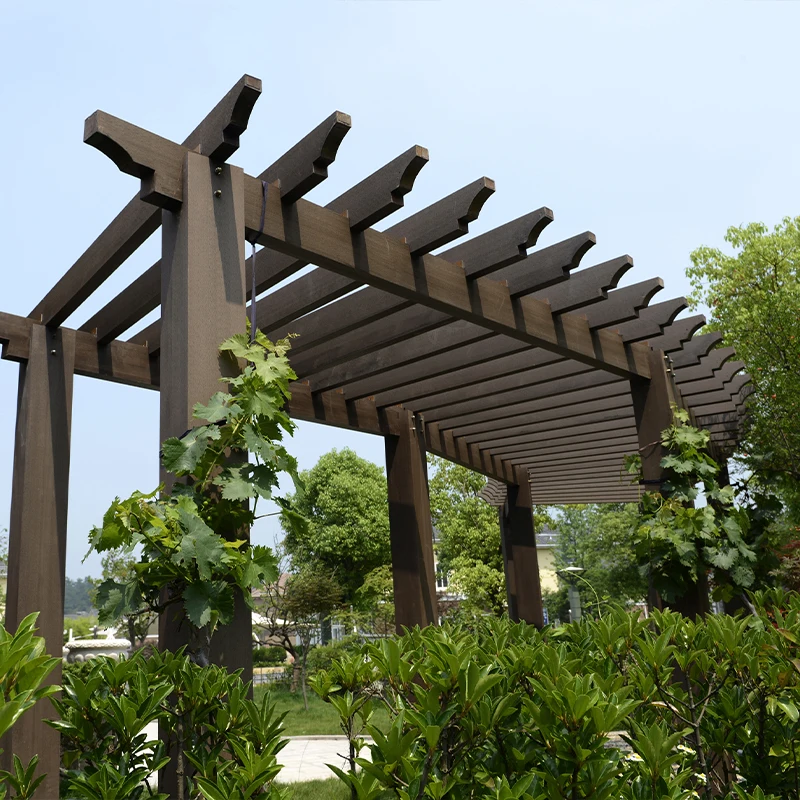Outdoor garden yard Landscaping decoration waterproof Engineered WPC wood plastic Composite Pergola