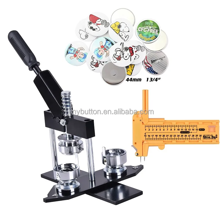 44mm 1-3/4 Inch round button maker machine + 500pcs free magnet parts + circle cutter