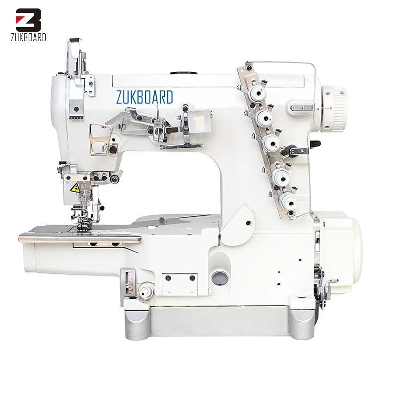 Direct drive servo motor flat seaming cover stitch sewing machine with automatic wire cutting function