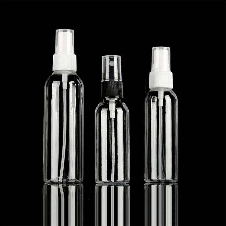 Portable Clear Customized PET Plastic Pump Spray Fine Mist Alcohol Bottles with 24/410 Cap