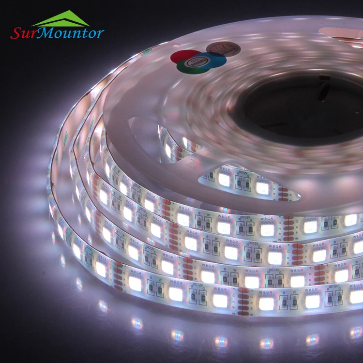 5050 RGBW RGB White LED Strip Rope Light 5M 600Leds SMD Flexible Light Lamp 120Leds/M 12V DC Non-waterproof for led light
