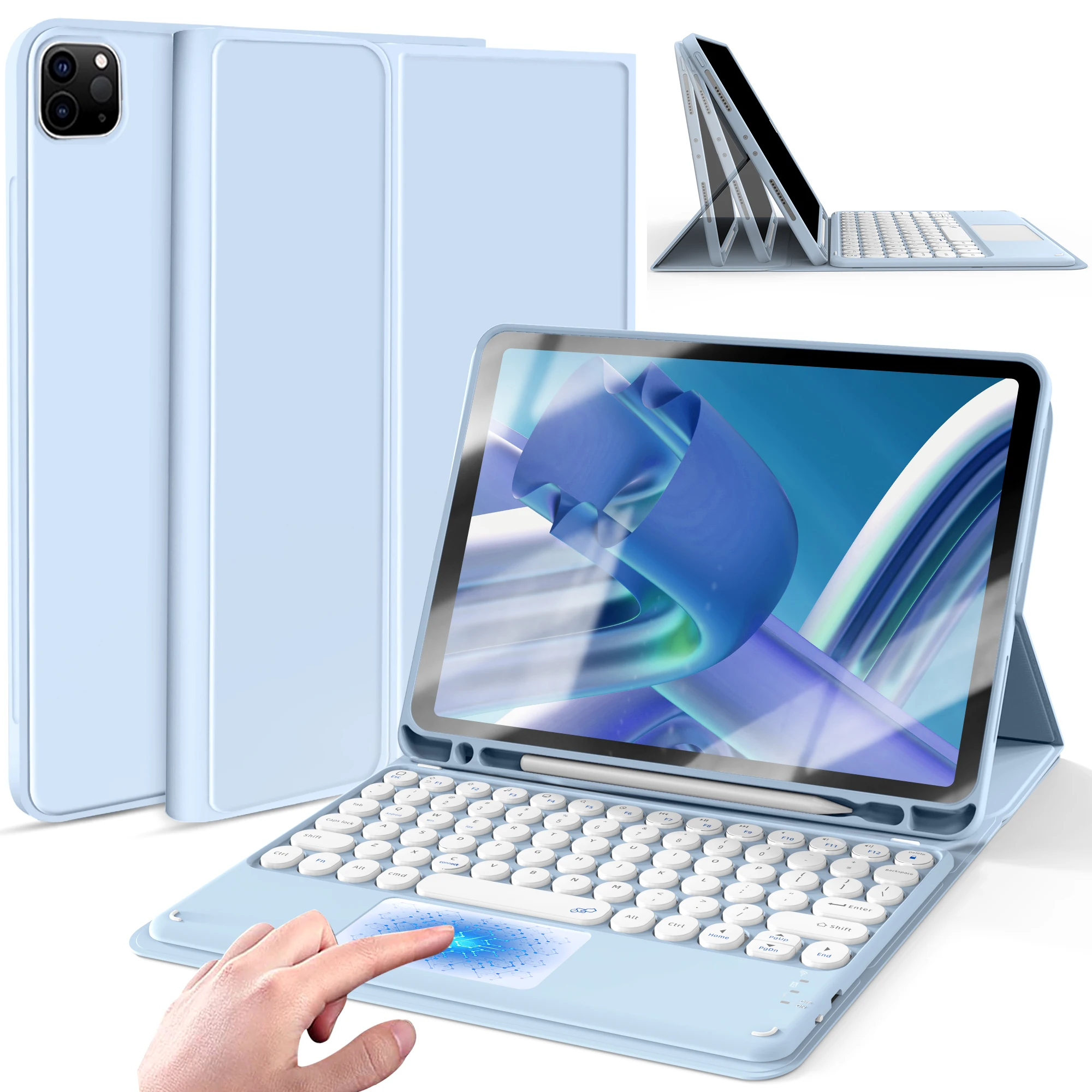 2023 Factory Smart Tablet case For iPad 10th 10.9 inch with Keyboard Soft Silicone For iPad 10 case