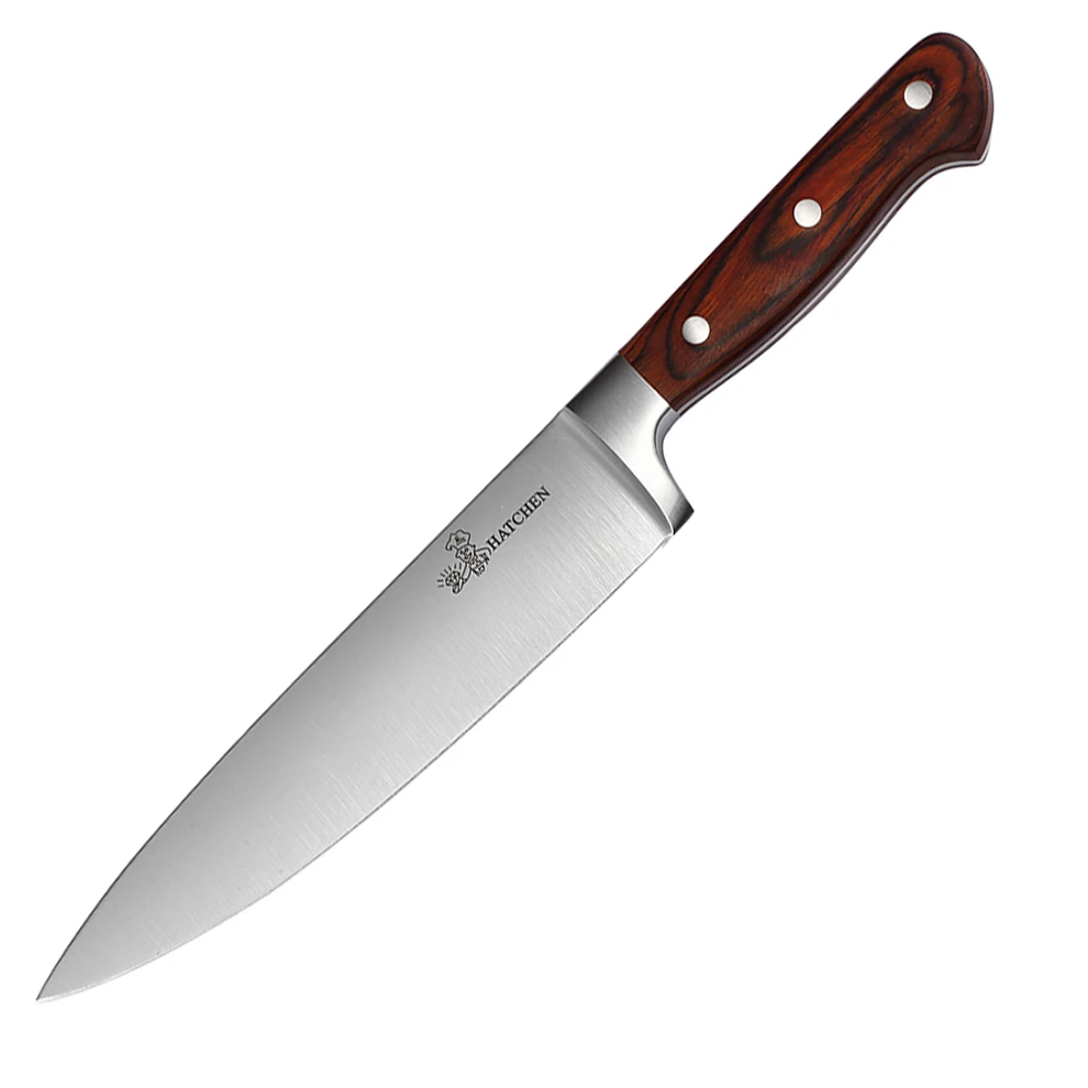 Best Product 6pcs Chef knives stainless steel pakka wood forged handle kitchen knife set with nature wood block