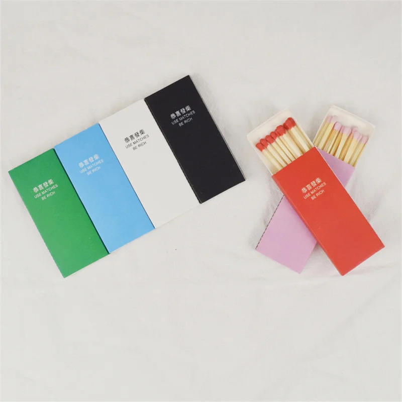 Matchboxes Custom Logos Safe Wholesale Black Wooden Matches Household Candle Matches