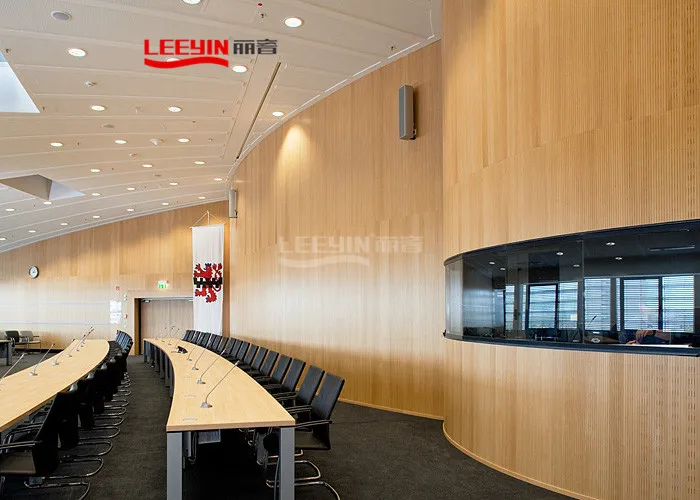 Eco-friendly Decorative DIY Sound Absorbing Panels E1 Board for Wall Ceiling Grooved Wooden Acoustic Panel