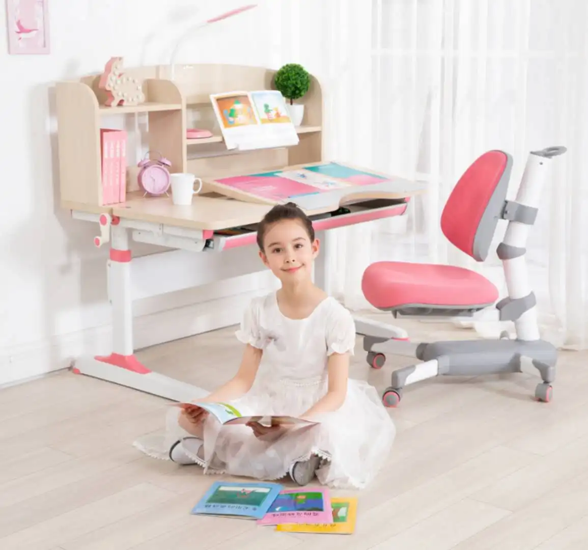 
Kid Srite height adjustable bedroom desk computer ergonomic desk kids modern study desk 