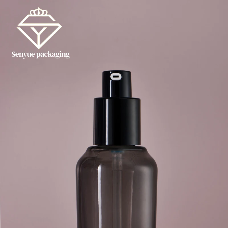 Chinese Manufacturer New Design Shape Glass Bottle And Cream Jars Empty Luxury Black Lotion Glass Bottles For Skin Care