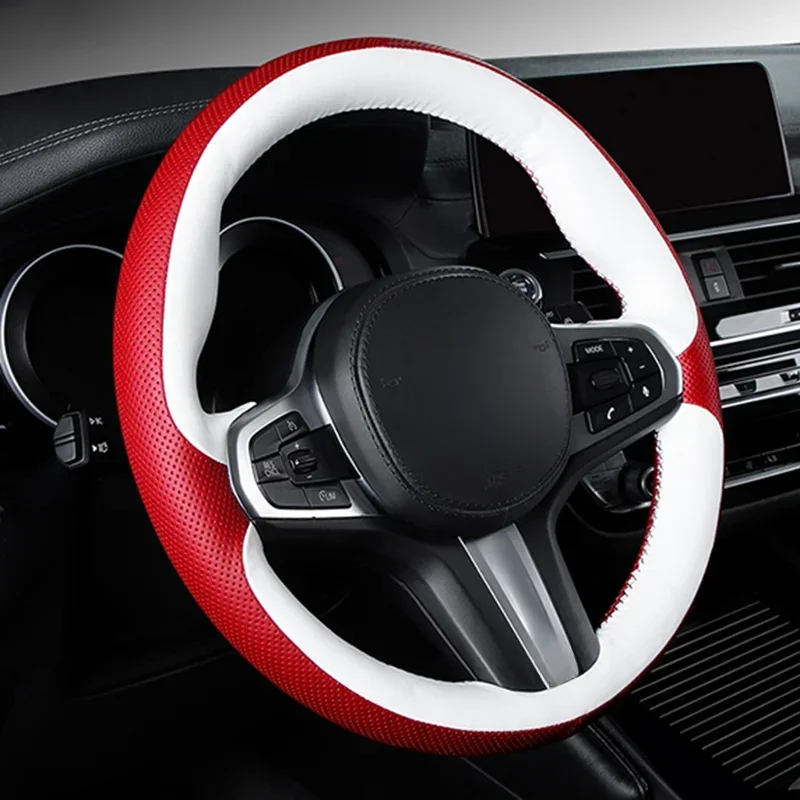 Car Steering Wheel Cover Leather For Volkswagen For Suzuki Swift For Honda fit For Audi a3 8v For Mercedes w202For BMW M Sport