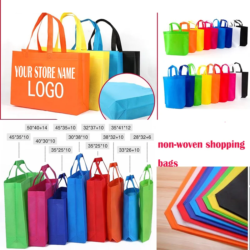  Wholesale Cheap Price Custom logo Printed Reusable Tote Bag Ultrasonic Shopping bag heat sealed non