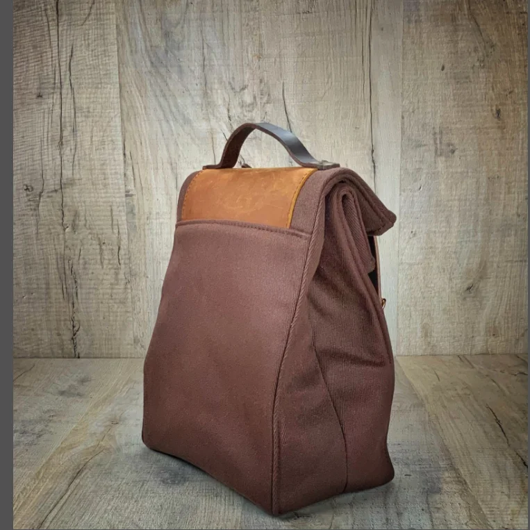 New Arrival Waxed Canvas Waterproof School Picnic Lunch Bag Insulated Cooler Bag