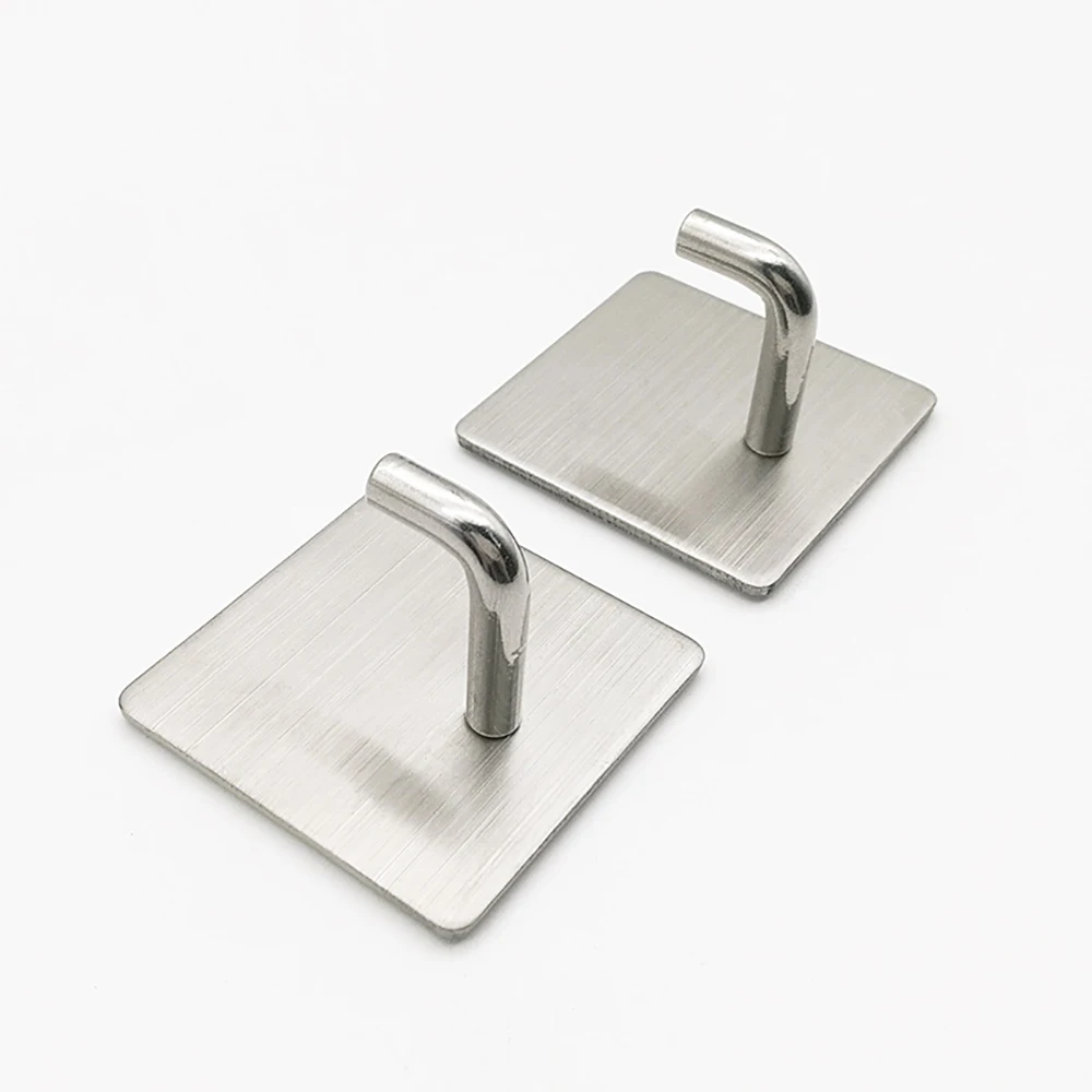 304 Stainless Steel Towel Hooks Brushed Heavy Duty Sticky Hangers Wall Hooks
