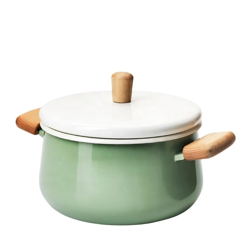Stock Pot Enamel High Temperature Saucepan Cooking Home Kitchen Stove Open Fire Gas