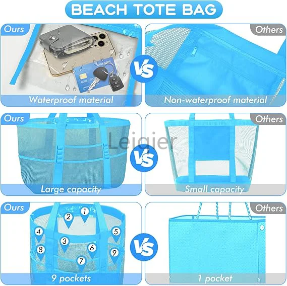 Custom Logo Mesh Beach Bag Waterproof waterproof Tote Bags Swimming Pool Bag Cruise Beach Essentials