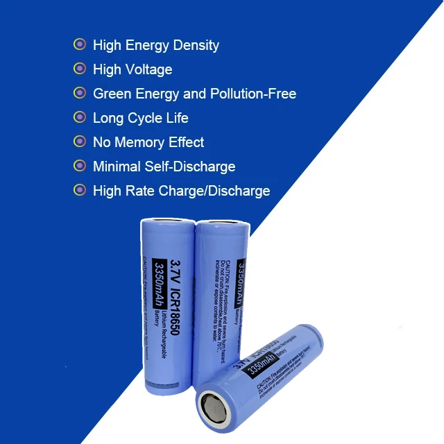 18650 Deep Dycle 3350mAh Rechargeable Battery Lithium 3.7V 3350mAh 18650 For Laptop Toys 18650 Battery Pack