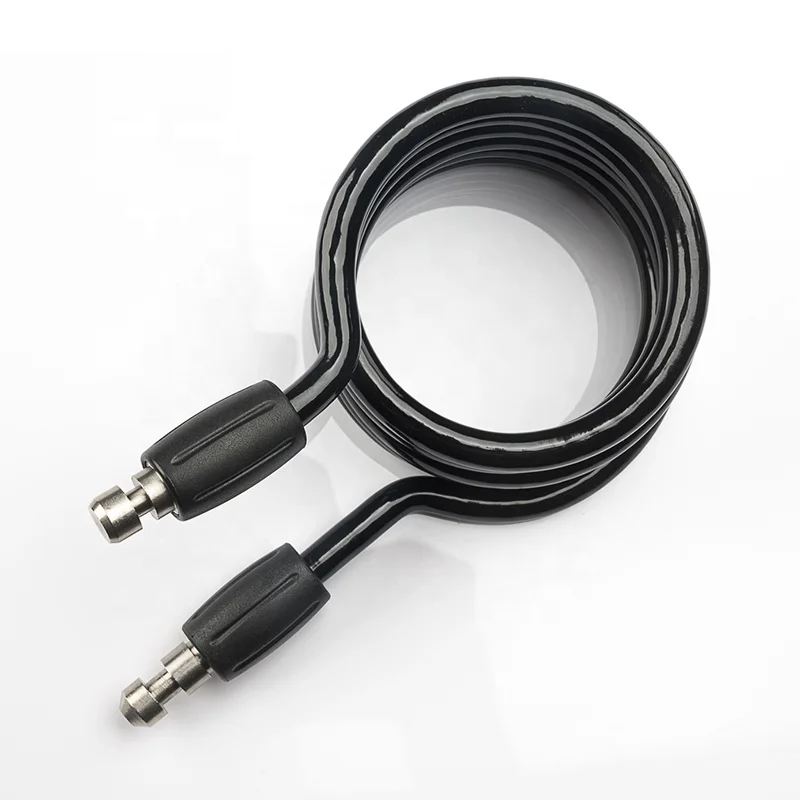 12mm Retractable PVC Coating Galvanized Security Bike Lock Coil Cable Retractable Steel Coiled Cable Lcok