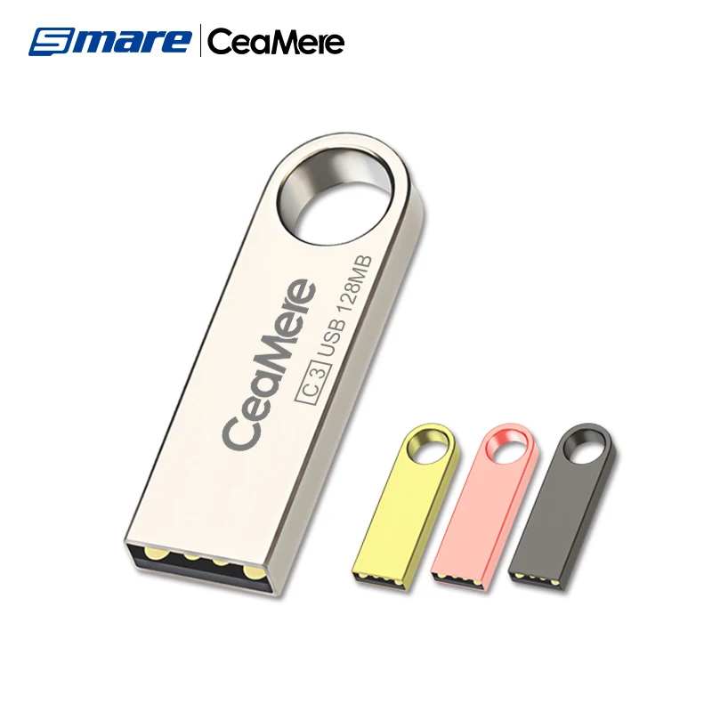 Ceamere Wholesale Original USB2.0 High Speed Metal USB Flash Drives 16GB 8GB 4GB 32GB 64GB 128GB Pendrive Metal USB Flash Drives