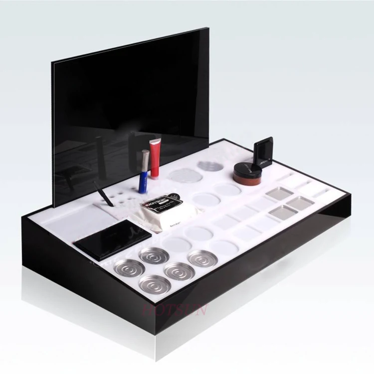 Hot Customize Fashionable Counter Top Makeup Display Acrylic Cosmetic Display Stand