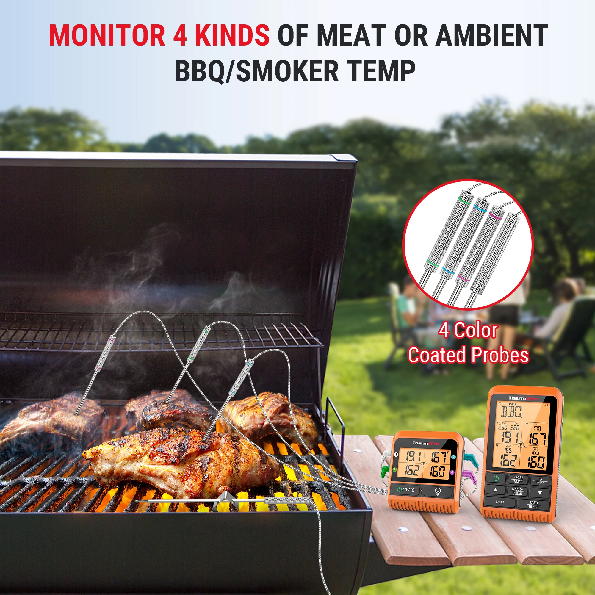 ThermoPro TP-29 150M Digital Meat Cooking Wireless Kitchen Thermometer with 4