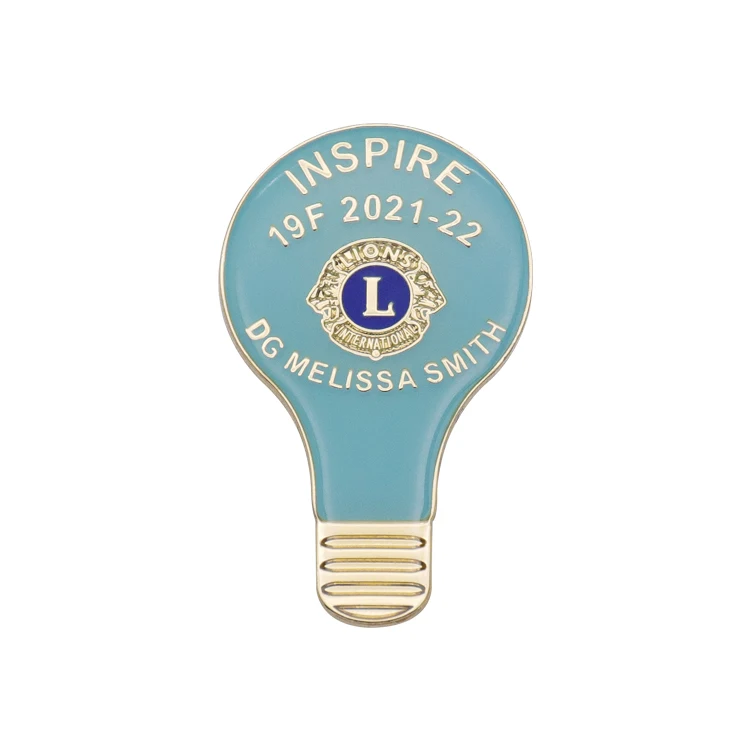 Hot Selling Creative Enamel Metal Cartoon Bule Bulb Brooch Pin for Hat Character Memorial Lapel Pin Badge Epoxy Pins