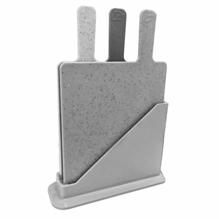 Modern Custom Logo Kitchen Chopping Board Wheat Straw Vegetable Plastic Cutting Borad Set With stand