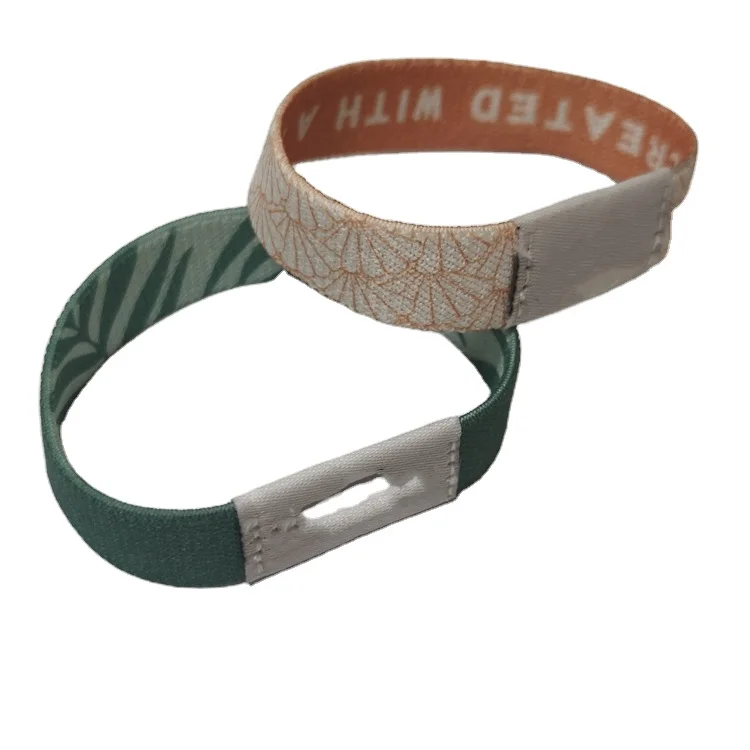 High Quality Music Festival Printed Bracelet Hotel Rfid Elastic NFC Wristband For Event