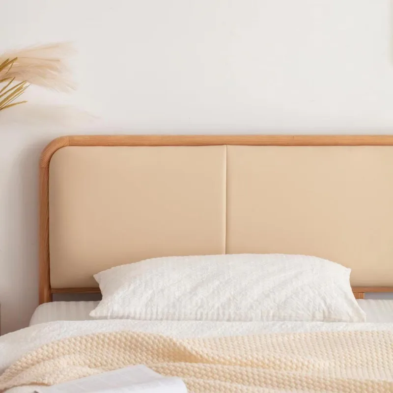 Modern Style Nordic Bed  Solid Wood Home King Bed Minimal Design Wooden Bed