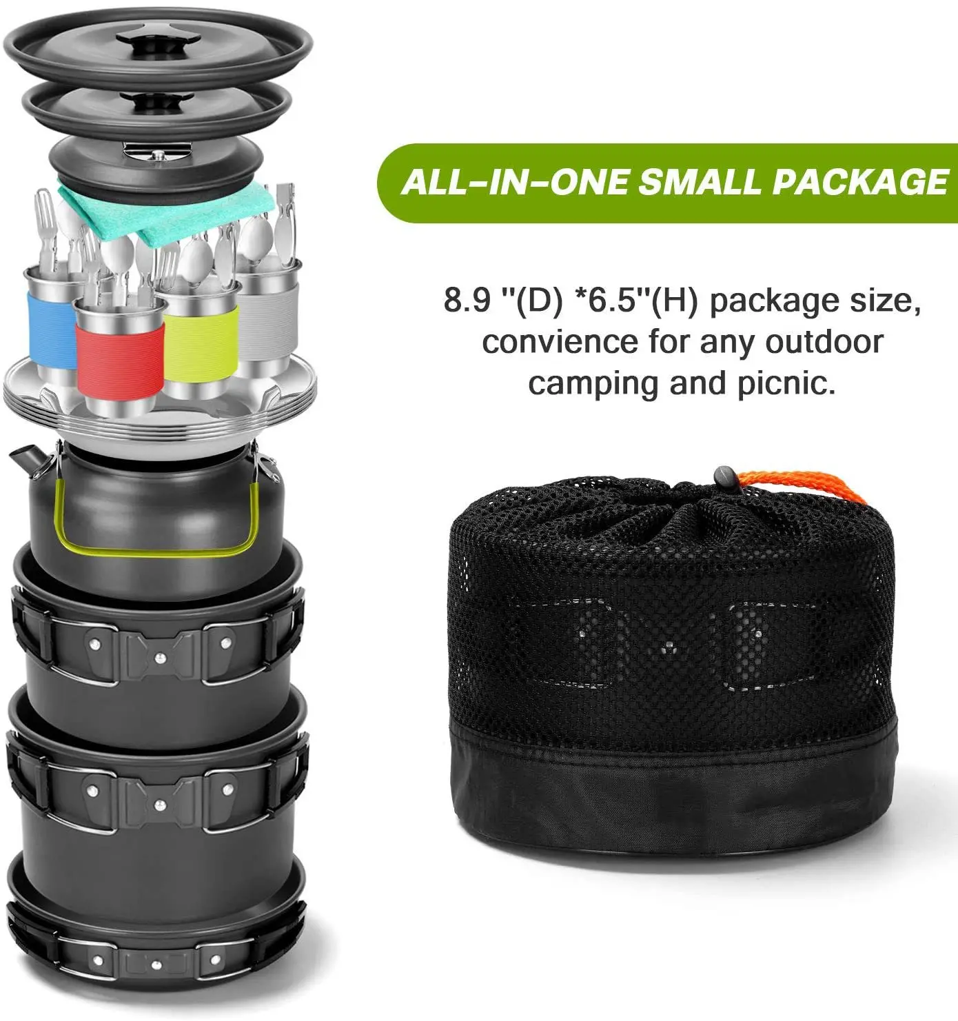 winpolar Factory sales outdoor pot setscooking pot set non-stick cookware camping cookware camping kitchen
