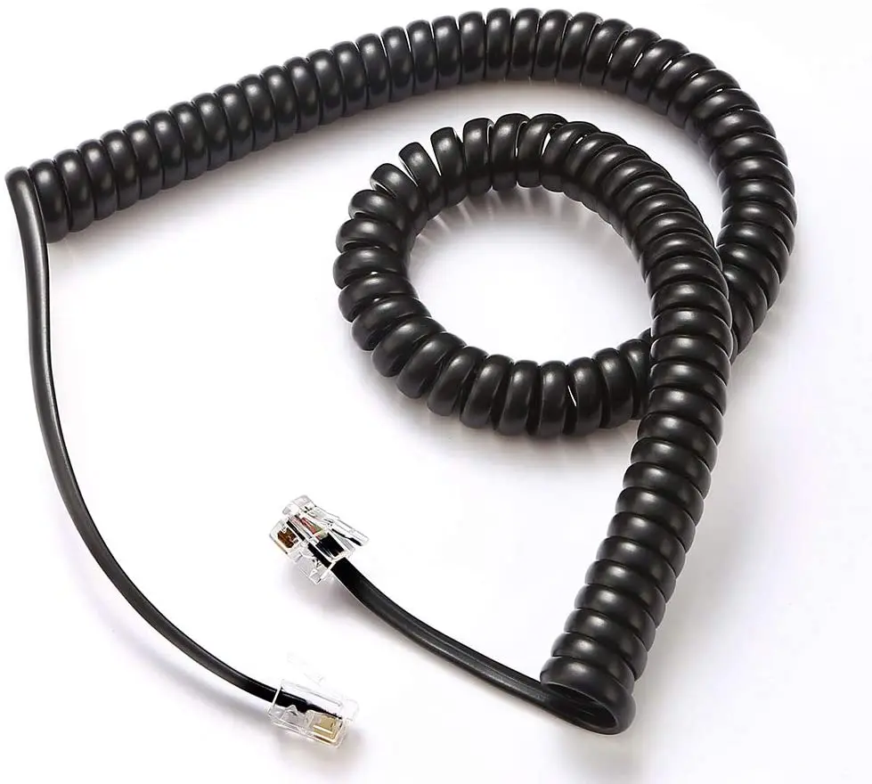 extension telephone handset cord with rj11 4p4c