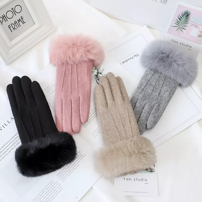 Classic Winter Fashion Wool Women Gloves Cashmere New Style Gloves