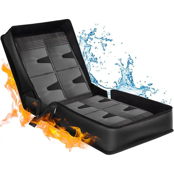 Portable Large Card Media Wallet Box Organizer Fireproof CD Case CD Binder DVD Storage Holder with Zippers Safe Home Office Use