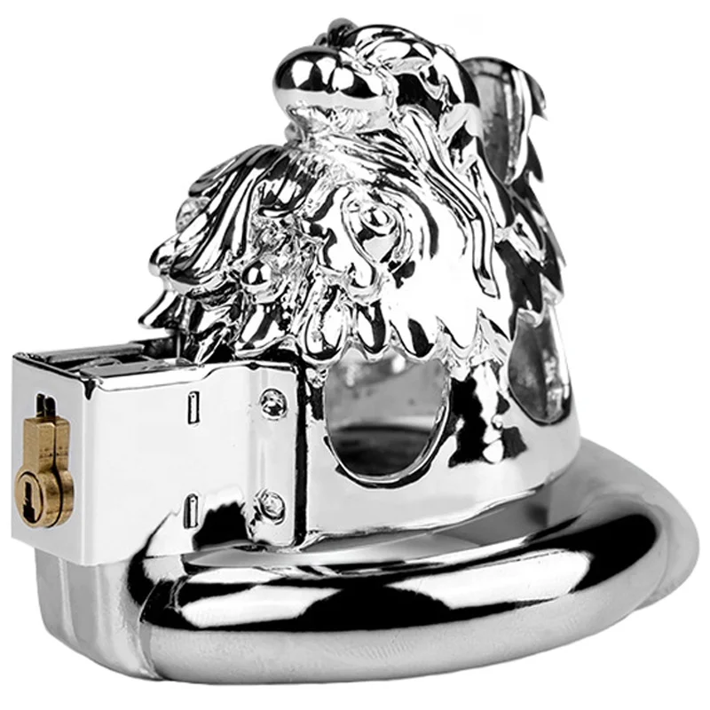 Zodiac Dragon Stainless Steel Bondage Cock Cage Male Chastity Devices Sex Toys Penis Chastity Cage for Men