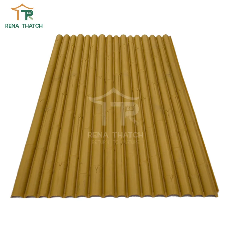 Weather resistant Fireproof artificial bamboo fence panels plastic bamboo screening synthetic bamboo lattice