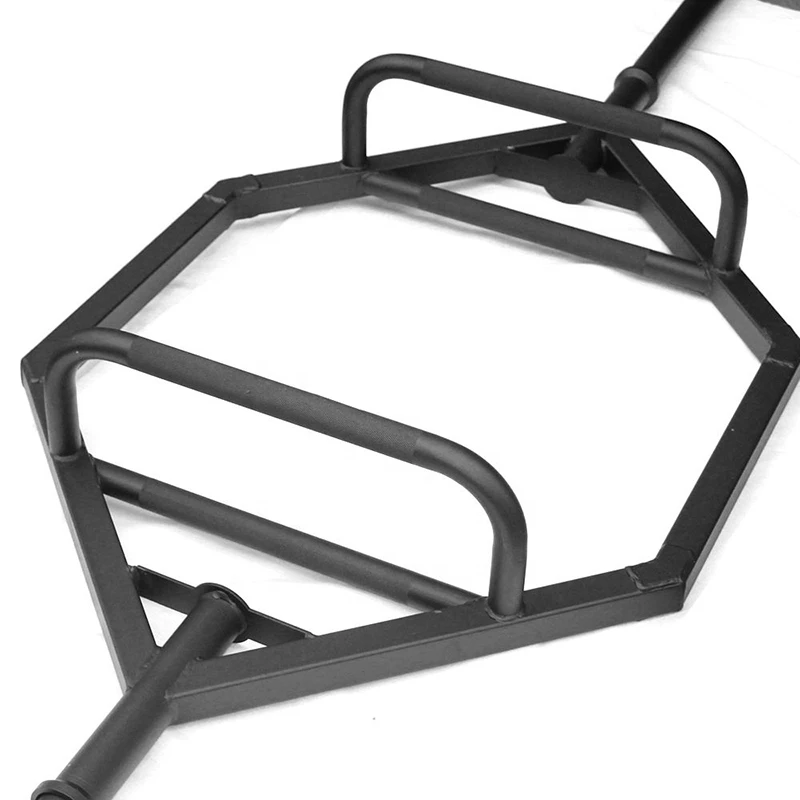 OEM Fitness Commercial  Use Hexagon Weight Lifting High Quality  Training Strong Man Black  Hexagonal Deadlift Barbell Bar