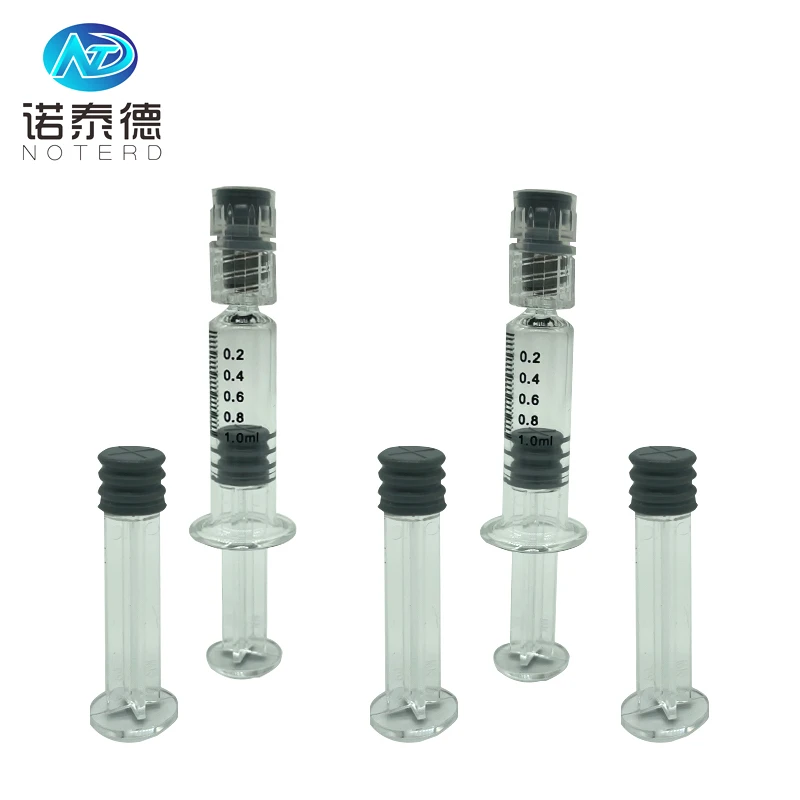 Airtight luer lock 1 ml borosilicate glass oil syringe with metal plunger