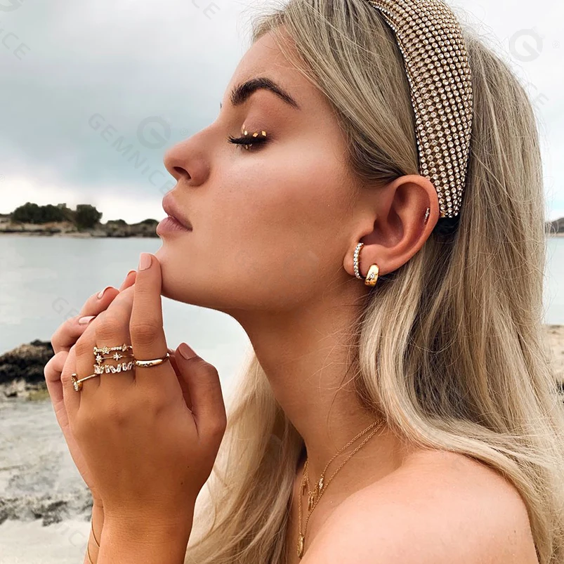 Gemnel bridal jewelry findings women 925 silver gold plated cubic zirconia hook stud earrings