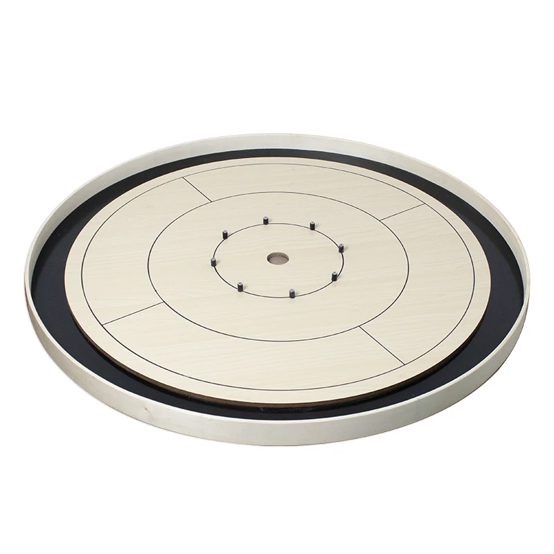 30-Inch Classic Dexterity Tournament Crokinole Board Game for Two Players 24 Black & White Checkers Discs for Kids & Children