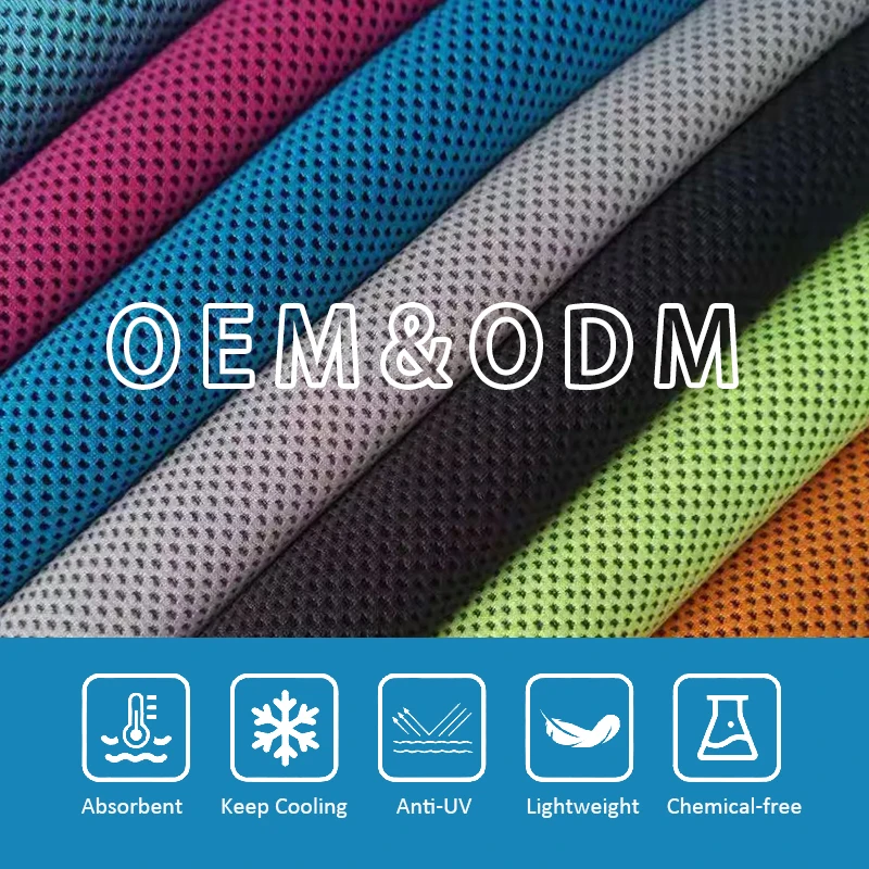 Custom Designed Multi-Color Breathable Polyester & Microfiber Quick Dry Gym Sports & Yoga Cooling Neck Towel Adults Soft Logo