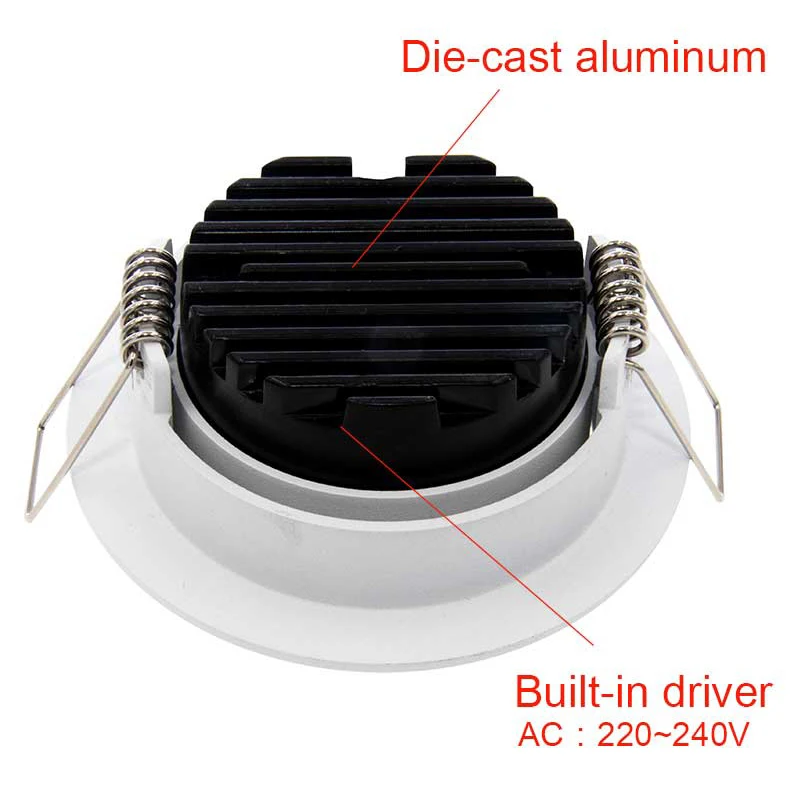 COB Downlight IC rated home ceiling spot light IP44 Built-in driver DOB Downlight adjustable dimmable recessed led downlight