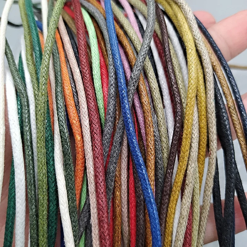 Wholesale Waxed Cotton Hiking Boots Shoelaces 2.5m Round Dress Leather Waterproof Shoe Laces