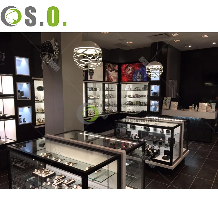 High-end luxury new design modern jewelry counter display watch showcase jewelry display cabinet
