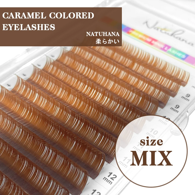 New Arrivals Individual Teal Mocha Caramel Burgundy Brown Color Lashes Mink Eyelash Extensions