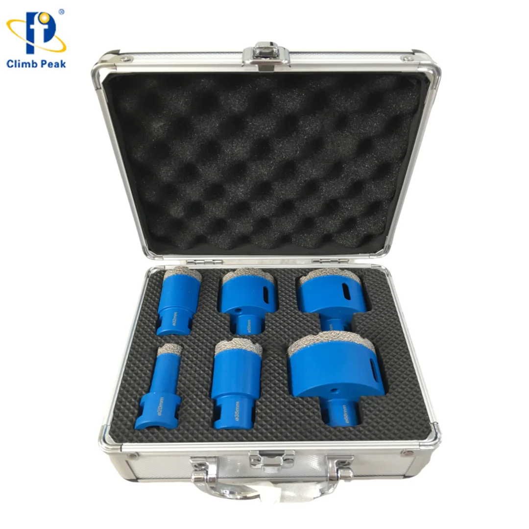 M14 Vacuum Brazed Diamond Core Drill Bit Sets for Marble Granite Porcelain Tile Ceramic Dry Use Drilling Masonry Hole Saw Kit