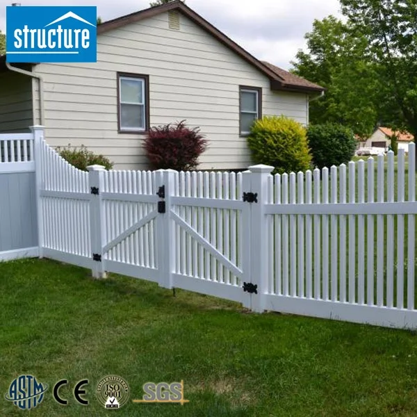 Wholesale Price Vinyl PVC Plastic Picket Fence Gates Designs For Houses