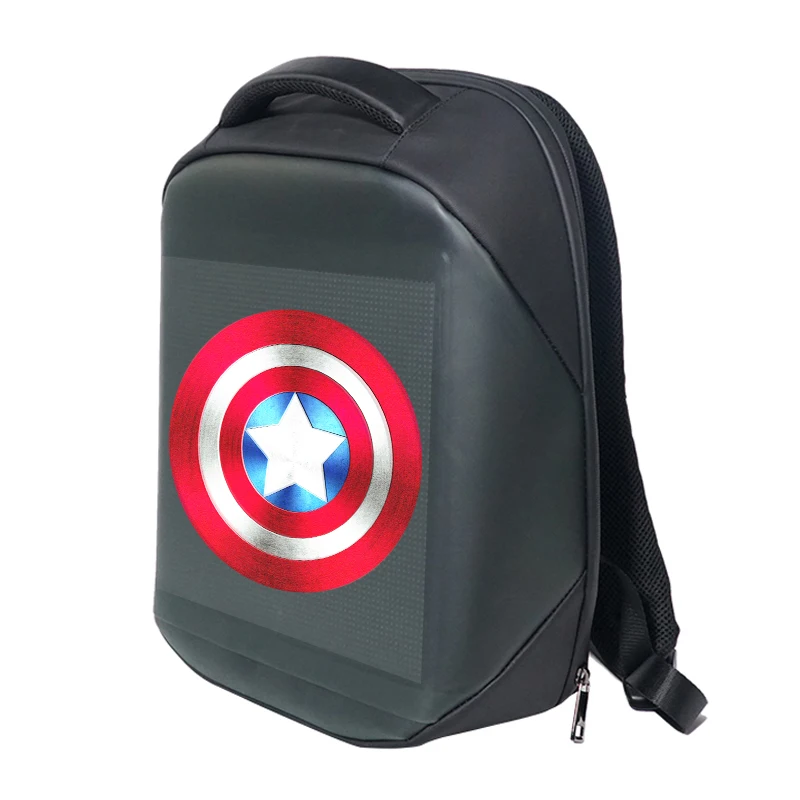 LED Back bag Mobile Phone WIFI APP Programmable Electronic Bag Power Bank Working Text Graphic Animations advertising Display
