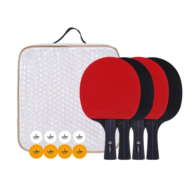 LOKI China Professional Supplier 3 Star Ping Pong Bat Odm/oem Wholesale Three Star Table Tennis Rackets Set With ABS Balls